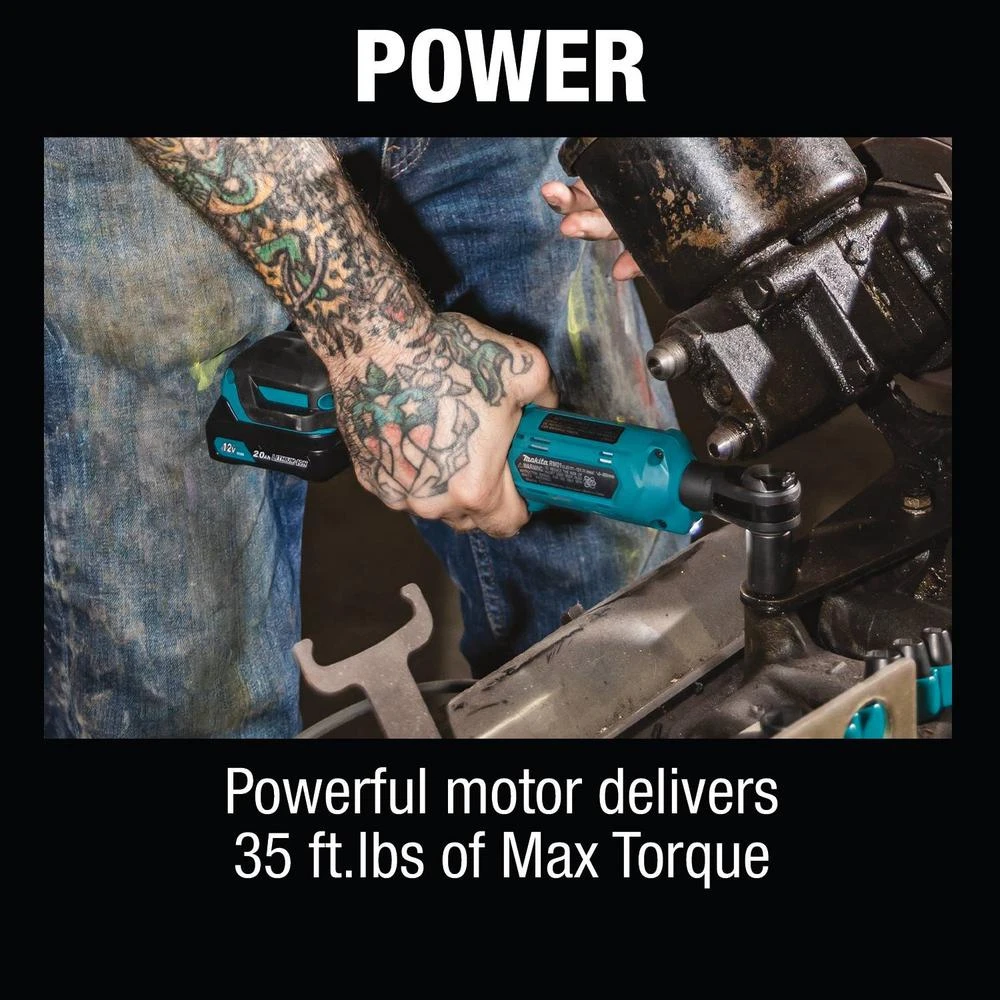 Makita 2.0 Ah 12-Volt MAX CXT Lithium-Ion Cordless 3/8 In./1/4 In. Sq. Drive Ratchet Kit 11 Makita 2.0 Ah 12-Volt MAX CXT Lithium-Ion Cordless 3/8 In./1/4 In. Sq. Drive Ratchet Kit - Image 9