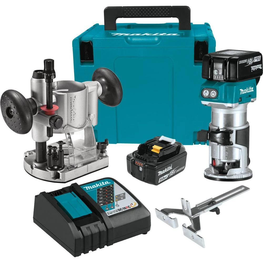 Makita 5.0 Ah 18-Volt LXT Lithium-Ion Brushless Cordless Compact Router Kit 3 Makita 5.0 Ah 18-Volt LXT Lithium-Ion Brushless Cordless Compact Router Kit