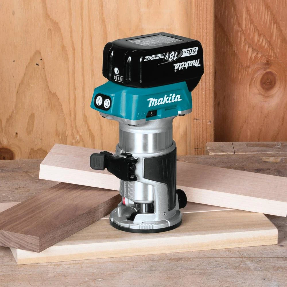 Makita 5.0 Ah 18-Volt LXT Lithium-Ion Brushless Cordless Compact Router Kit 7 Makita 5.0 Ah 18-Volt LXT Lithium-Ion Brushless Cordless Compact Router Kit - Image 5