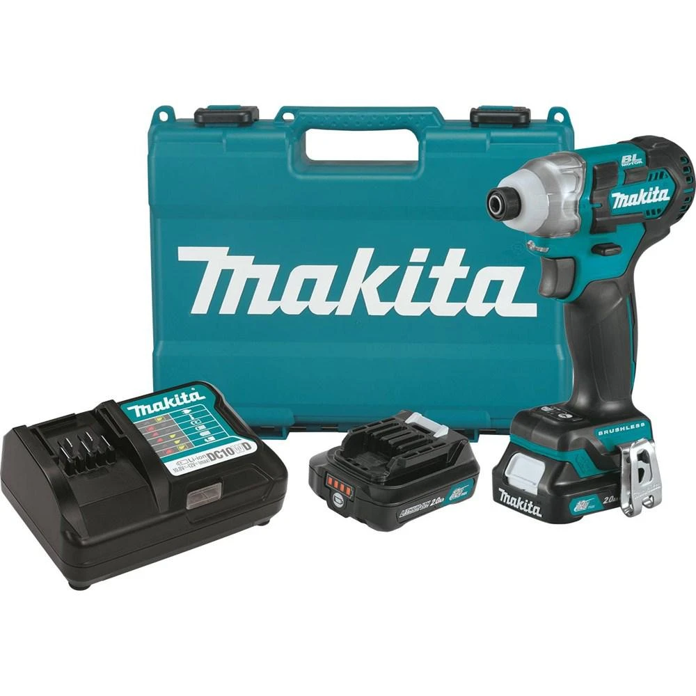 Makita 12-Volt MAX CXT Lithium-Ion Brushless 1/4 In. Cordless Impact Driver Kit With (2) Batteries 2.0Ah, Charger, Hard Case 3 Makita 12-Volt MAX CXT Lithium-Ion Brushless 1/4 In. Cordless Impact Driver Kit With (2) Batteries 2.0Ah, Charger, Hard Case