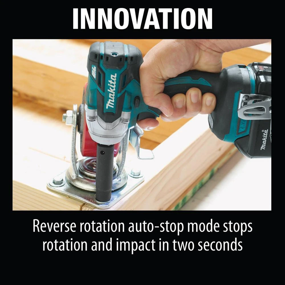 Makita 18-Volt LXT Lithium-Ion Compact Brushless Cordless 1/2 In. 3-Speed Impact Wrench Kit, 2.0Ah 10 Makita 18-Volt LXT Lithium-Ion Compact Brushless Cordless 1/2 In. 3-Speed Impact Wrench Kit, 2.0Ah - Image 8