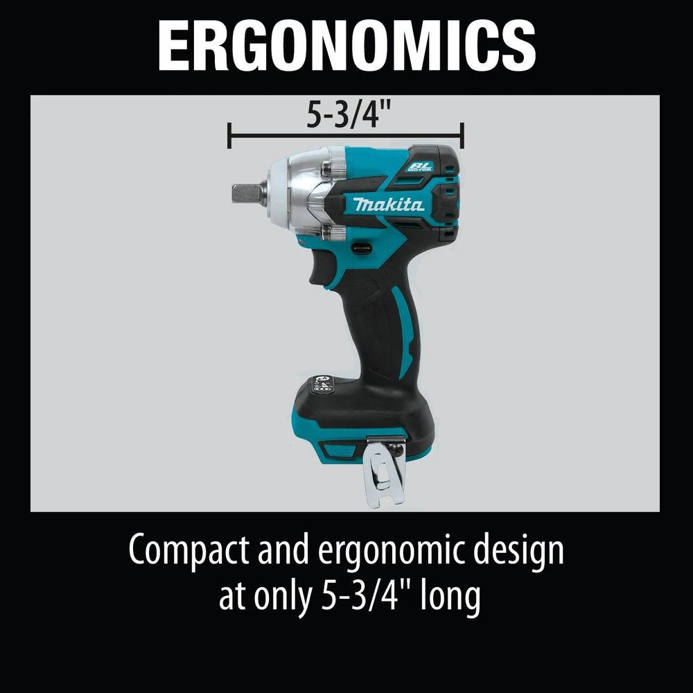 Makita 18- -Volt LXT Lithium-Ion Brushless Cordless XPT 3-Speed 1/2 In. Impact Wrench (Tool-Only) 9 Makita 18- -Volt LXT Lithium-Ion Brushless Cordless XPT 3-Speed 1/2 In. Impact Wrench (Tool-Only) - Image 7