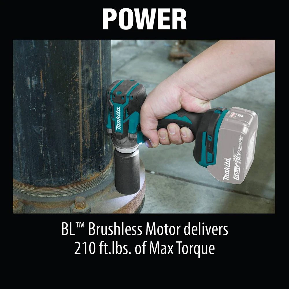 Makita 18- -Volt LXT Lithium-Ion Brushless Cordless XPT 3-Speed 1/2 In. Impact Wrench (Tool-Only) 12 Makita 18- -Volt LXT Lithium-Ion Brushless Cordless XPT 3-Speed 1/2 In. Impact Wrench (Tool-Only) - Image 10