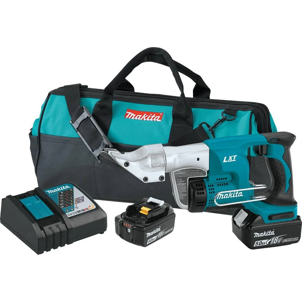 Makita 18-Volt LXT 5.0Ah Lithium-Ion Cordless 18-Gauge Straight Shear Kit 3 Makita 18-Volt LXT 5.0Ah Lithium-Ion Cordless 18-Gauge Straight Shear Kit