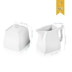 MALACASA 4.75-In White Porcelain Creamer Jug Sugar Jar (Set Of 2) 13 MALACASA 4.75-In White Porcelain Creamer Jug Sugar Jar (Set Of 2) -Tool Discount Store malacasa sugar bowls creamers flora 3ms 44 1000