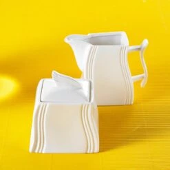 MALACASA 4.75-In White Porcelain Creamer Jug Sugar Jar (Set Of 2) 14 MALACASA 4.75-In White Porcelain Creamer Jug Sugar Jar (Set Of 2) -Tool Discount Store malacasa sugar bowls creamers flora 3ms fa 1000