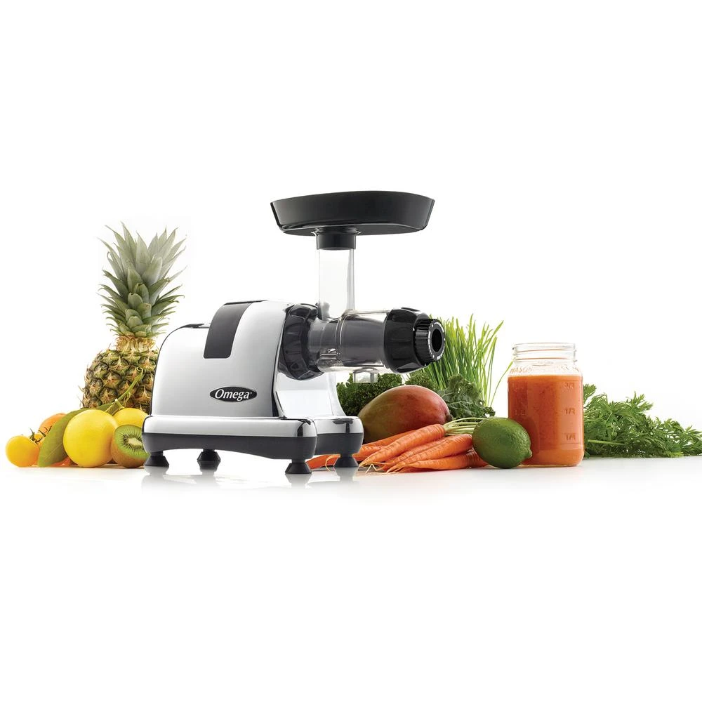 Omega Horizontal Slow Masticating Nutrition Center Chrome Juicer 8 Omega Horizontal Slow Masticating Nutrition Center Chrome Juicer - Image 6