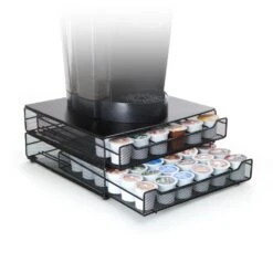 Mind Reader Mind Reader ‘ Jumbo ‘ 72 Capacity Metal Mesh Stacked Double Coffee Pod Drawer, Black -Tool Discount Store mind reader coffee accessories dbtrymesh blk 4f 1000