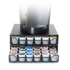 Mind Reader Mind Reader ‘ Jumbo ‘ 72 Capacity Metal Mesh Stacked Double Coffee Pod Drawer, Black