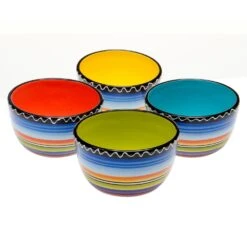 Certified International Tequila Sunrise Multi-Colored Ice Cream And Cereal Bowl (Set Of 4)