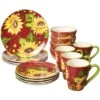 Certified International Sunset Sunflower 16-Piece Traditional Multi-color Ceramic Dinnerware Set (Service For 4) 2 Certified International Sunset Sunflower 16-Piece Traditional Multi-color Ceramic Dinnerware Set (Service For 4) -Tool Discount Store multi color certified international dinnerware sets 89533 64 1000