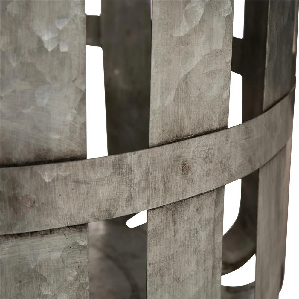 Glitzhome Farmhouse Slotted Galvanized Metal Storage Basket (Set Of 3) 6 Glitzhome Farmhouse Slotted Galvanized Metal Storage Basket (Set Of 3) - Image 4