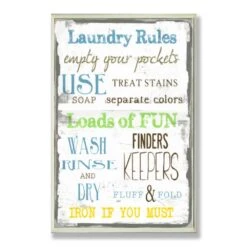 Stupell Industries 12.5 In. X 18.5 In. “Laundry Rules Typography” By Taylor Greene Printed Wood Wall Art