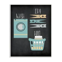 Stupell Industries 10 In. X 15 In. “Wash Dry Fold Illustration” By Jo Moulton Printed Wood Wall Art