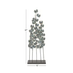 LITTON LANE Iron Metal Turquoise Ginkgo Leaves On Straight Stems Sculpture 14 LITTON LANE Iron Metal Turquoise Ginkgo Leaves On Straight Stems Sculpture -Tool Discount Store multi litton lane sculptures 74782 44 1000