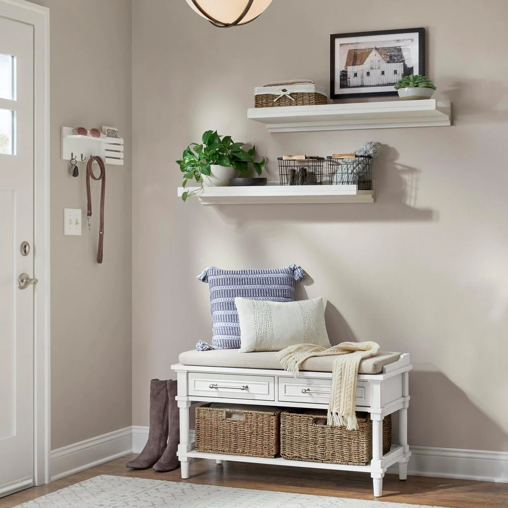 Vintiquewise 12 In. W X 6.5 In. D X 5.3 In. H Seagrass Shelf Basket Lined With White Lining 5 Vintiquewise 12 In. W X 6.5 In. D X 5.3 In. H Seagrass Shelf Basket Lined With White Lining - Image 3