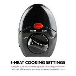 Ovente 3.7 Qt. Stainless Steel Electric Slow Cooker With Heat-Tempered Glass Lid, Adjustable Temperature Control, (SLO35ABR) 13 Ovente 3.7 Qt. Stainless Steel Electric Slow Cooker With Heat-Tempered Glass Lid, Adjustable Temperature Control, (SLO35ABR) -Tool Discount Store nickel brushed ovente slow cookers slo35abr 1f 1000