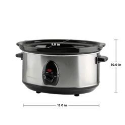 Ovente 3.7 Qt. Stainless Steel Electric Slow Cooker With Heat-Tempered Glass Lid, Adjustable Temperature Control, (SLO35ABR) 15 Ovente 3.7 Qt. Stainless Steel Electric Slow Cooker With Heat-Tempered Glass Lid, Adjustable Temperature Control, (SLO35ABR) -Tool Discount Store nickel brushed ovente slow cookers slo35abr fa 1000