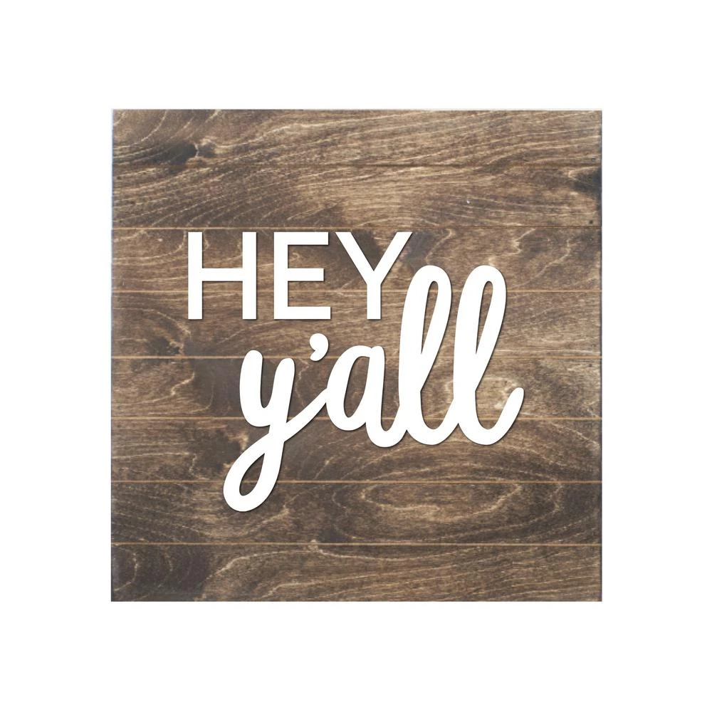 Petal Lane Hey Y’all Slat Board Brown/White Letters Memo Board 3 Petal Lane Hey Y’all Slat Board Brown/White Letters Memo Board