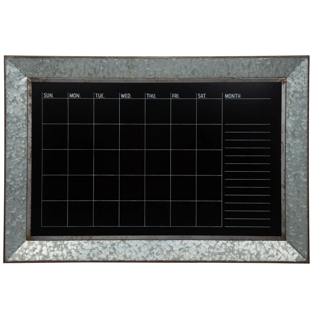 Pinnacle Rustic Galvanized Calendar Silver Chalkboard Memo Board 3 Pinnacle Rustic Galvanized Calendar Silver Chalkboard Memo Board