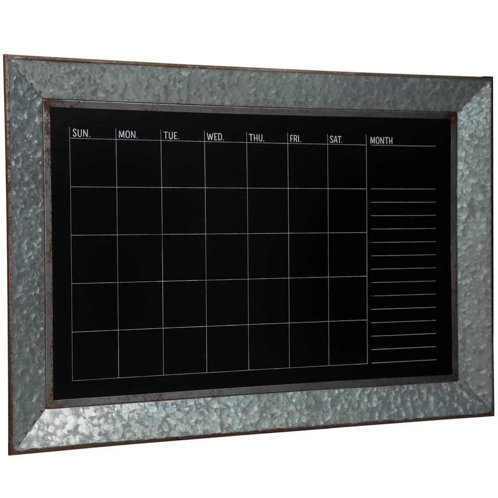 Pinnacle Rustic Galvanized Calendar Silver Chalkboard Memo Board 4 Pinnacle Rustic Galvanized Calendar Silver Chalkboard Memo Board - Image 2