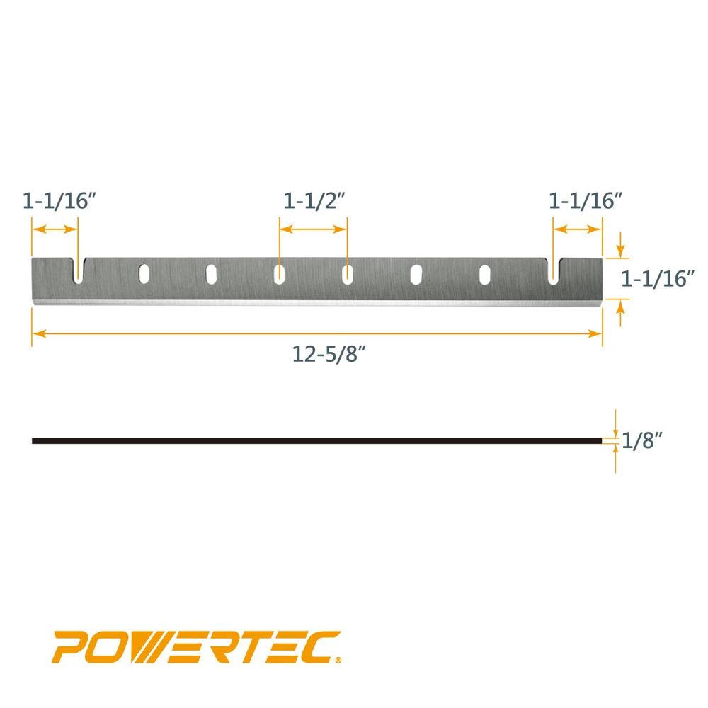 POWERTEC 12.5 In. M2 High-Speed Steel Planer Knives For DeWalt 733, DW7332 (2-Sets), 4-Knives 5 POWERTEC 12.5 In. M2 High-Speed Steel Planer Knives For DeWalt 733, DW7332 (2-Sets), 4-Knives - Image 3