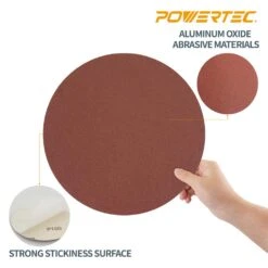 POWERTEC 12 In. 180 Grit PSA Aluminum Oxide Self Stick Sanding Disc (10-Pack) 11 POWERTEC 12 In. 180 Grit PSA Aluminum Oxide Self Stick Sanding Disc (10-Pack) -Tool Discount Store powertec power sander accessories 110760 44 1000