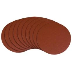 POWERTEC 12 In. 180 Grit PSA Aluminum Oxide Self Stick Sanding Disc (10-Pack)