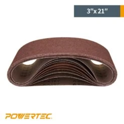 POWERTEC 3 In. X 21 In. 400-Grit Aluminum Oxide Sanding Belt (10-Pack) 9 POWERTEC 3 In. X 21 In. 400-Grit Aluminum Oxide Sanding Belt (10-Pack) -Tool Discount Store powertec power sander accessories 110980 4f 1000