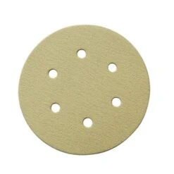 POWERTEC 6 In. A/O Hook And Loop 6-Hole Sanding Disc Assortment Grits 80,100,120,150,220 In Gold (50-Pack)