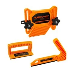 POWERTEC Safety Kit – Featherboard, Push Block And Push Stick (3-Pack)