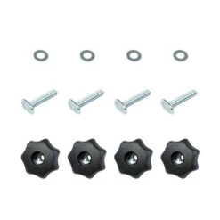 POWERTEC T-Track Knob Kit With 7 Star 5/16 In.-18 Threaded Knob, Bolts And Washers For Woodworking Jigs And Fixtures (Set Of 4)