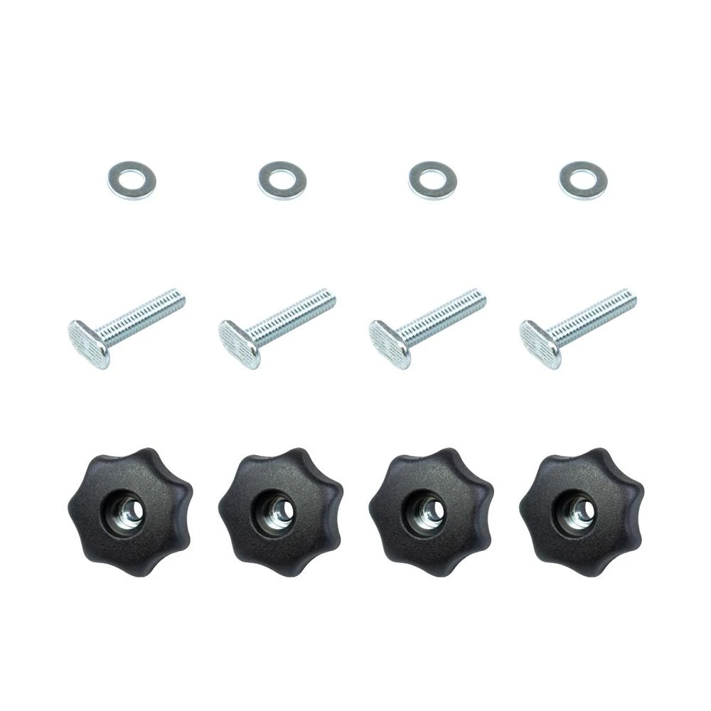POWERTEC T-Track Knob Kit With 7 Star 5/16 In.-18 Threaded Knob, Bolts And Washers For Woodworking Jigs And Fixtures (Set Of 4) 3 POWERTEC T-Track Knob Kit With 7 Star 5/16 In.-18 Threaded Knob, Bolts And Washers For Woodworking Jigs And Fixtures (Set Of 4)