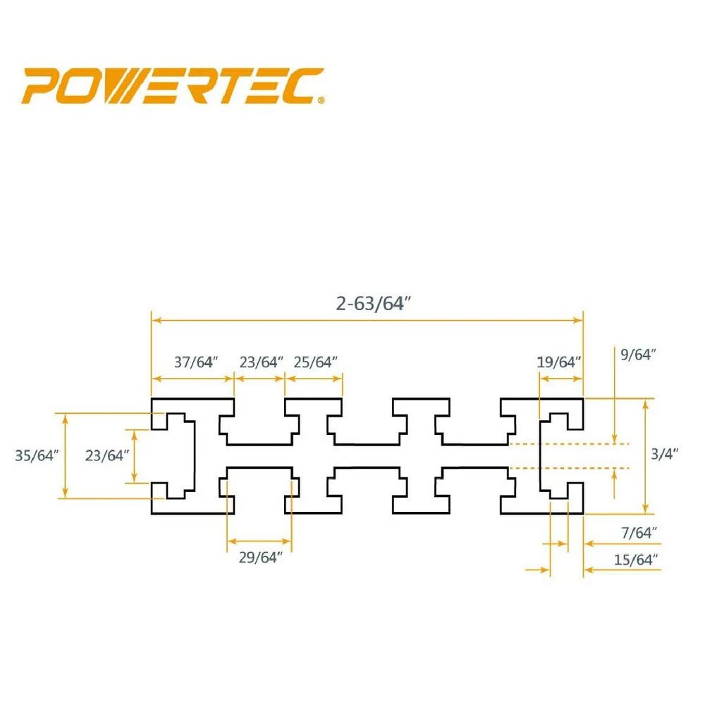 POWERTEC 3 In. X 24 In. Aluminum Multi T-Track Fence For Jigs And Fixtures With Laser Measured Left To Right 6 POWERTEC 3 In. X 24 In. Aluminum Multi T-Track Fence For Jigs And Fixtures With Laser Measured Left To Right - Image 4