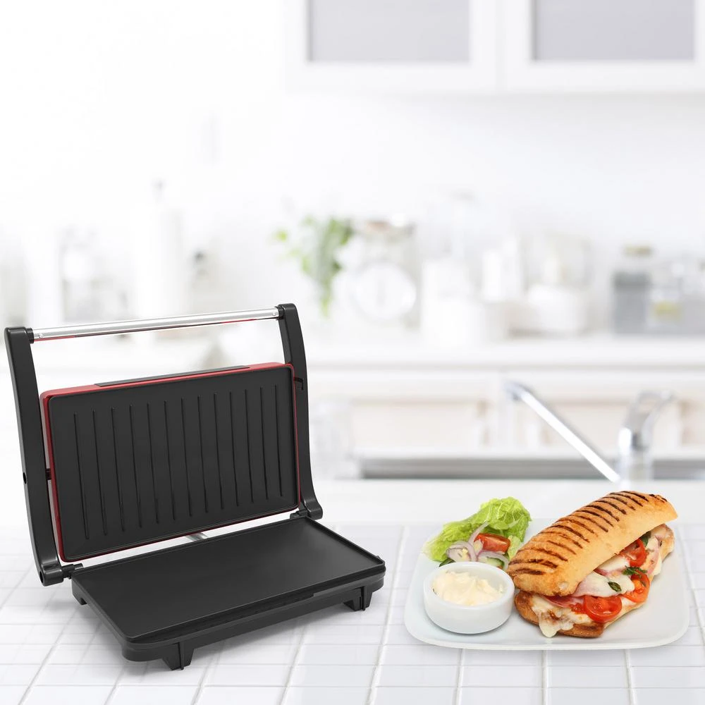 Chef Buddy 760 W Red Non-Stick Panini Press 6 Chef Buddy 760 W Red Non-Stick Panini Press - Image 4