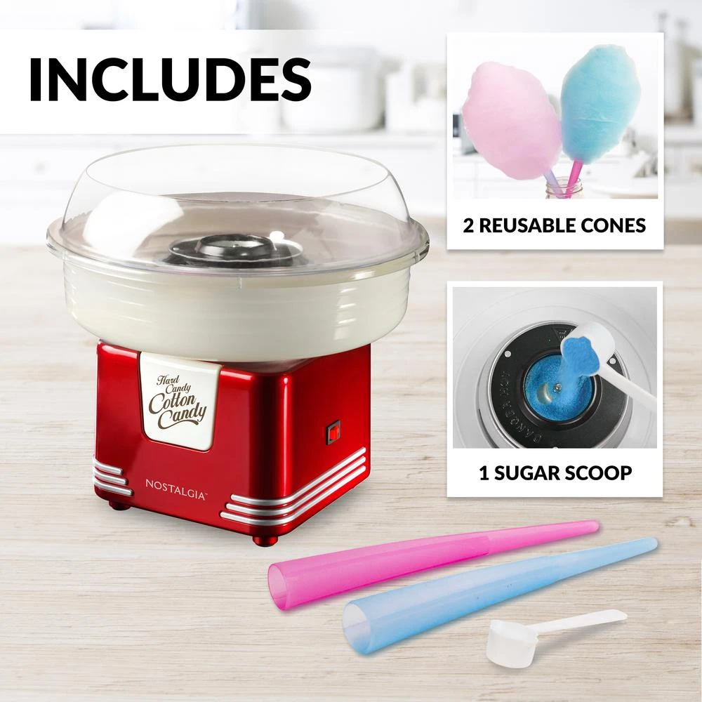 Nostalgia Retro Red Hard And Sugar Free Cotton Candy Maker With Cotton Candy Cones 11 Nostalgia Retro Red Hard And Sugar Free Cotton Candy Maker With Cotton Candy Cones - Image 9
