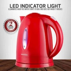 Ovente KP72R 7-Cup Red BPA Free Electric Kettle With Auto Shut-Off And Boil-Dry Protection -Tool Discount Store red ovente electric kettles kp72r 44 1000