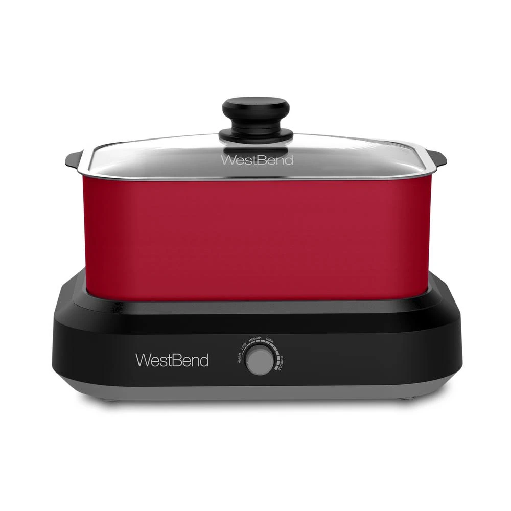West Bend 5 Qt. Red Non-Stick Versatility Slow Cooker With 5-Temperature Settings Includes Travel Lid And Thermal Tote 3 West Bend 5 Qt. Red Non-Stick Versatility Slow Cooker With 5-Temperature Settings Includes Travel Lid And Thermal Tote