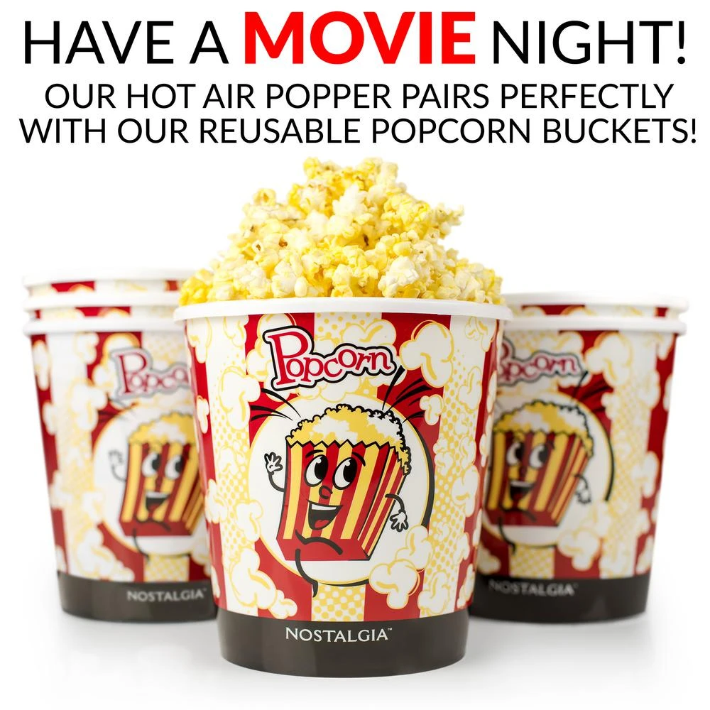 Nostalgia Old Fashioned 1040 W 12-Cup Red Hot Air Popcorn Maker With Measuring Cup 8 Nostalgia Old Fashioned 1040 W 12-Cup Red Hot Air Popcorn Maker With Measuring Cup - Image 6