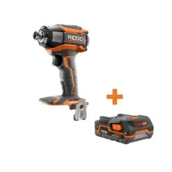 RIDGID 18-Volt Lithium-Ion Cordless Brushless 1/4 In. 3-Speed Impact Driver With Belt Clip With 1.5 Ah Lithium-Ion Battery