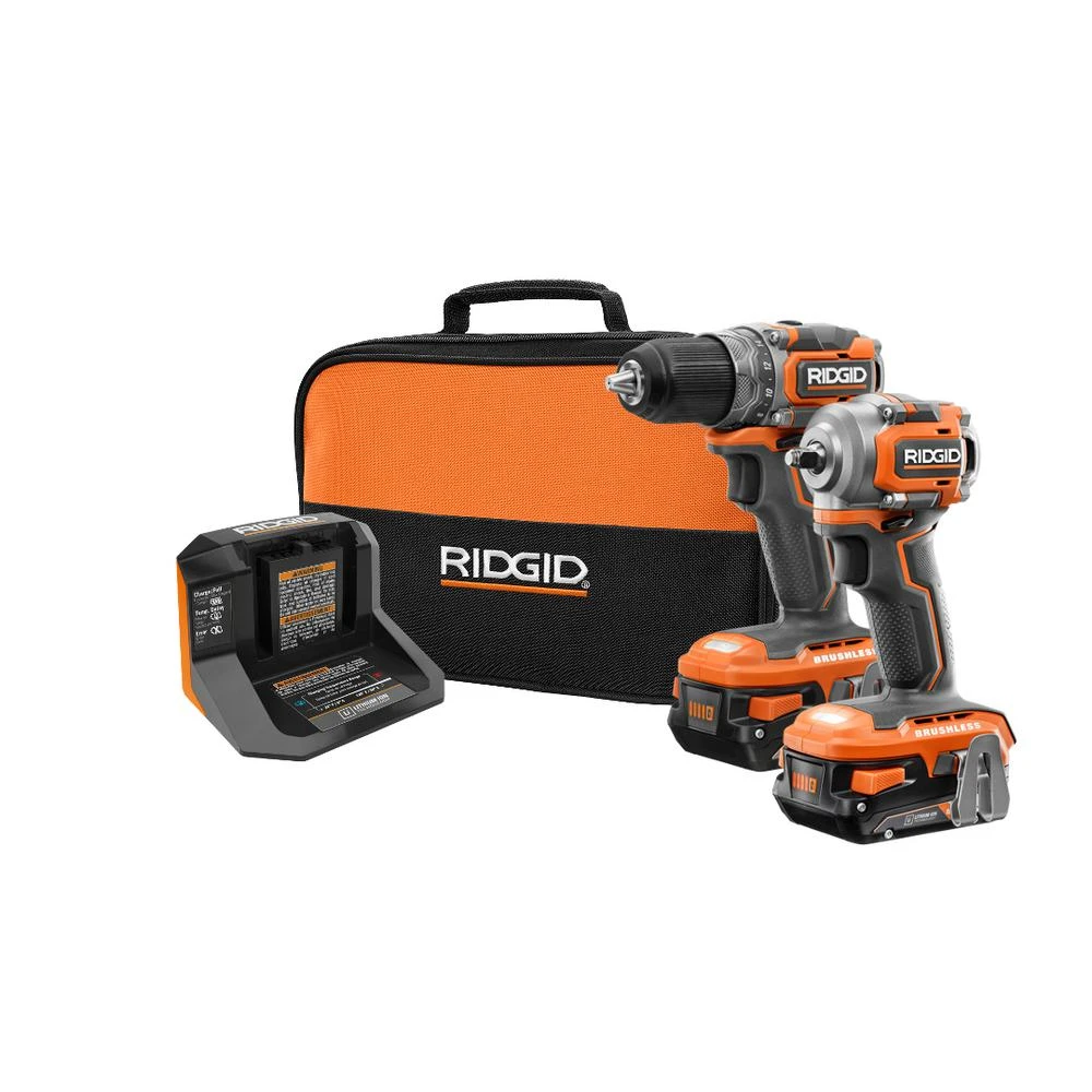 RIDGID 18V SubCompact Li-Ion Brushless 1/2 In. Drill Kit With 3/8 In. Impact Wrench, (2) 2.0 Ah Battery, Charger, And Bag 3 RIDGID 18V SubCompact Li-Ion Brushless 1/2 In. Drill Kit With 3/8 In. Impact Wrench, (2) 2.0 Ah Battery, Charger, And Bag