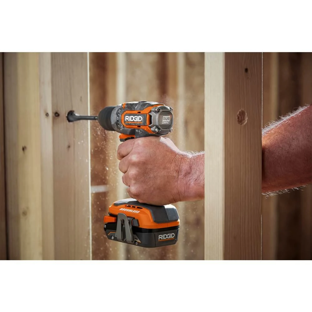 RIDGID 18V SubCompact Li-Ion Brushless 1/2 In. Drill Kit With 3/8 In. Impact Wrench, (2) 2.0 Ah Battery, Charger, And Bag 12 RIDGID 18V SubCompact Li-Ion Brushless 1/2 In. Drill Kit With 3/8 In. Impact Wrench, (2) 2.0 Ah Battery, Charger, And Bag - Image 10