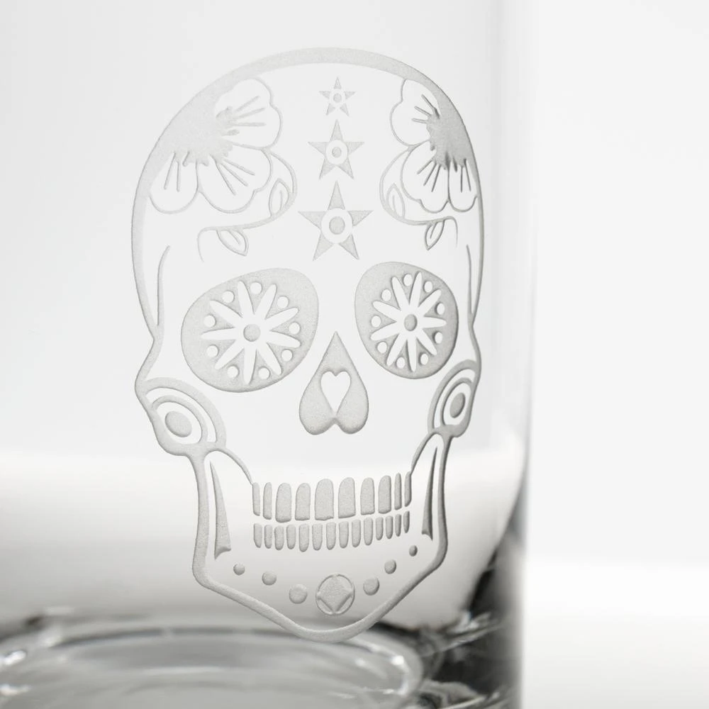 Rolf Glass Sugar Skull 16 Oz. Pint Glass (Set Of 4) 5 Rolf Glass Sugar Skull 16 Oz. Pint Glass (Set Of 4) - Image 3