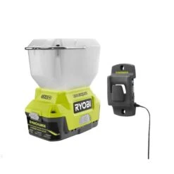 RYOBI 18-Volt ONE+ Cordless EVERCHARGE LED Area Light And Wall Mount Adaptor Charger With 2.0 Ah Battery And Charger Kit -Tool Discount Store ryobi jobsite lighting p784n p163 40 1000