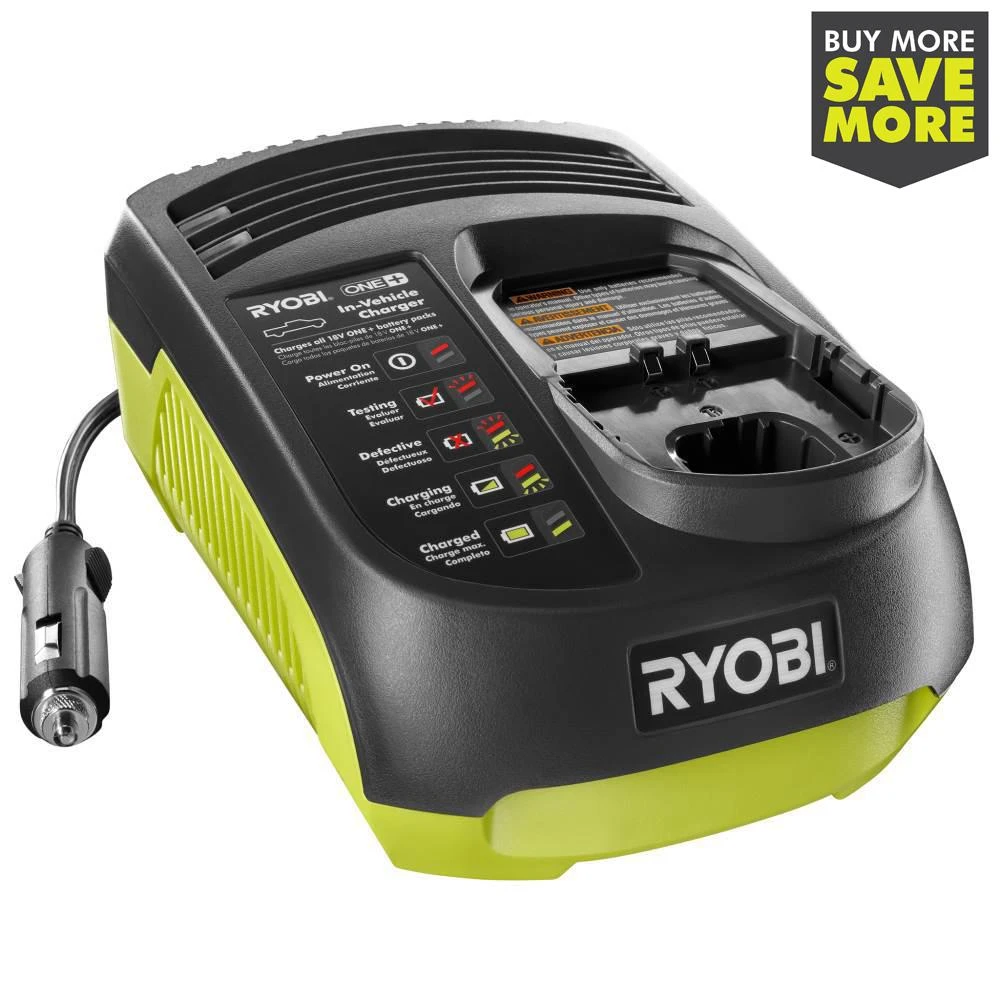 RYOBI 18-Volt ONE+ In-Vehicle Dual Chemistry Charger For Use With 12V DC Outlet 3 RYOBI 18-Volt ONE+ In-Vehicle Dual Chemistry Charger For Use With 12V DC Outlet