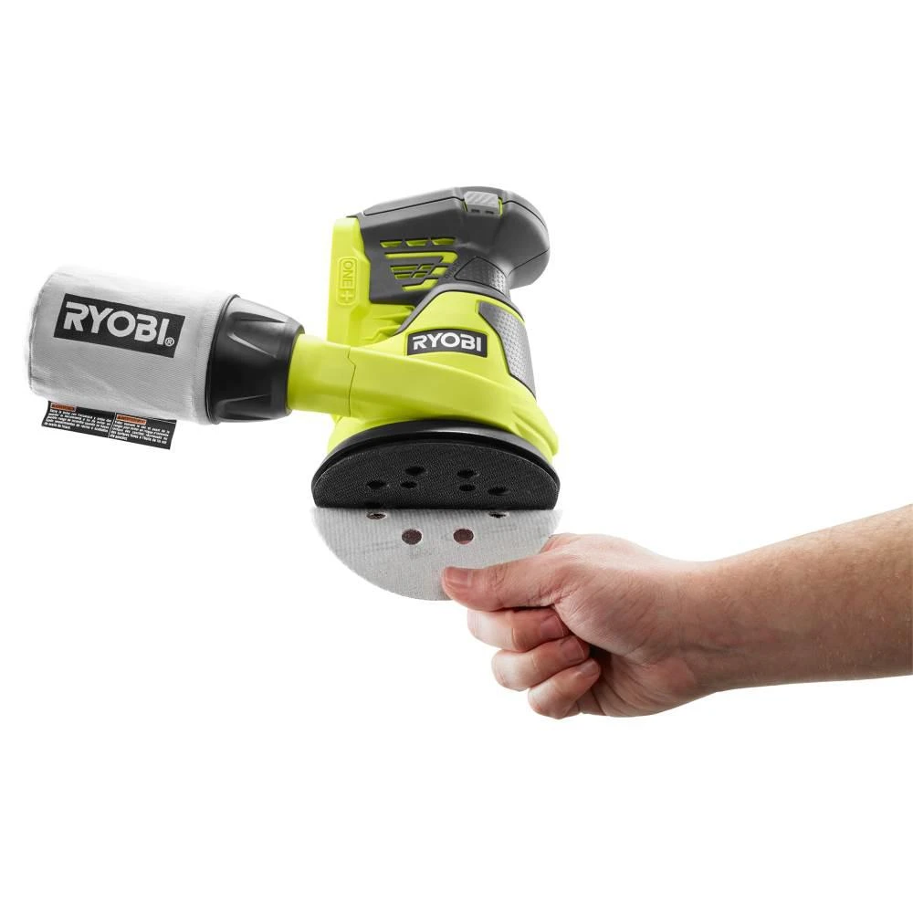 RYOBI 18-Volt ONE+ Lithium-Ion Cordless 5 In. Random Orbit Sander And 1/4 Sheet Sander With Dust Bag (Tools Only) 6 RYOBI 18-Volt ONE+ Lithium-Ion Cordless 5 In. Random Orbit Sander And 1/4 Sheet Sander With Dust Bag (Tools Only) - Image 4
