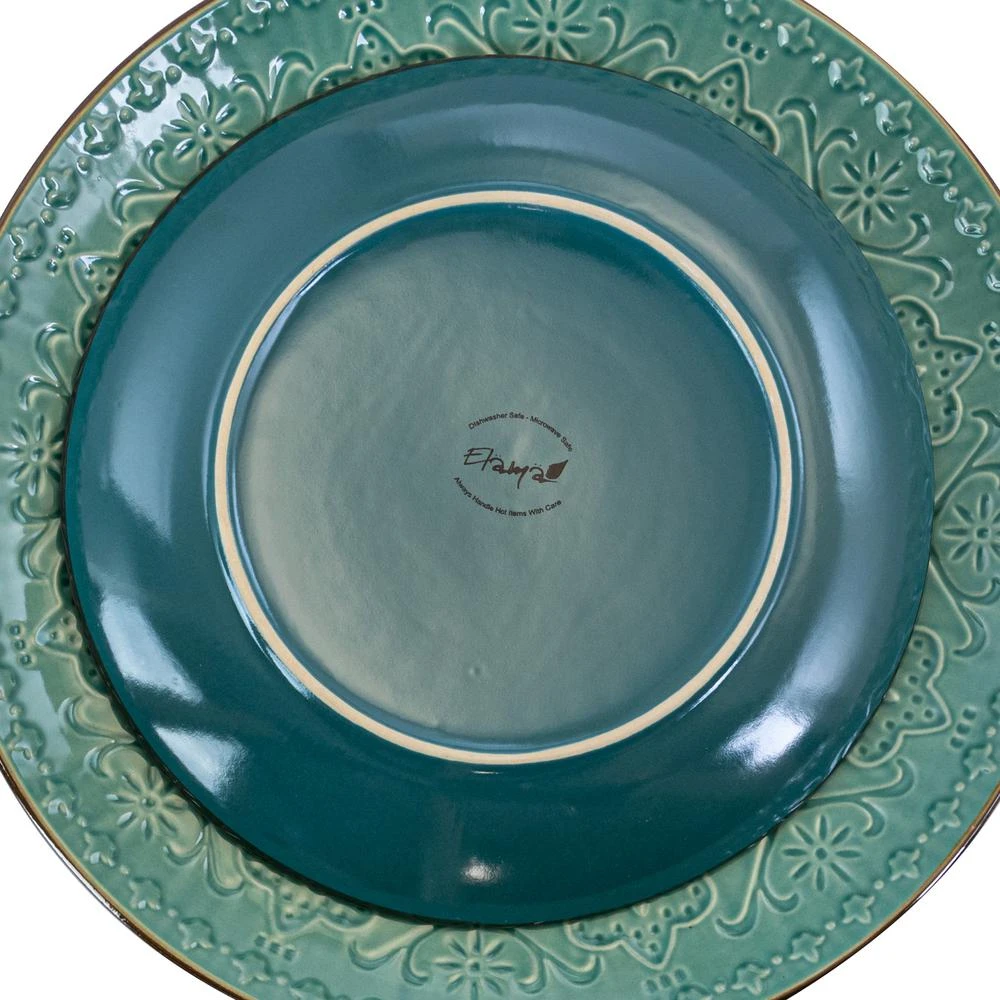 Elama 16-Piece Modern Sea Green Stoneware Dinnerware Set (Service For 4) 7 Elama 16-Piece Modern Sea Green Stoneware Dinnerware Set (Service For 4) - Image 5
