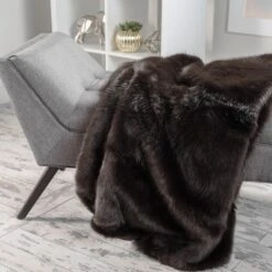 Noble House Toscana Shadow Faux Fur Throw Blanket -Tool Discount Store shadow noble house throw blankets 11537 44 1000