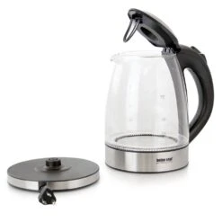 Better Chef 7-Cup Glass And Stainless Steel Cordless Electric Tea Kettle -Tool Discount Store silver better chef electric kettles 985111570m 1f 1000