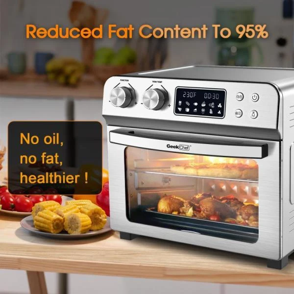 Boyel Living 24 Qt. Silver Stainless Steel Electronic Convection Air Fryer Toaster Oven With Accessories & Recipes Included 7 Boyel Living 24 Qt. Silver Stainless Steel Electronic Convection Air Fryer Toaster Oven With Accessories & Recipes Included - Image 5